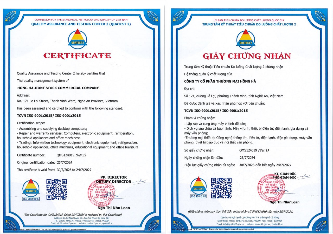 Giấy chứng nhận ISO 9001:2015