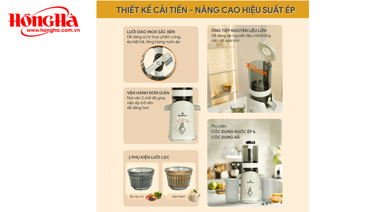 Máy ép chậm BLUESTONE SJB-6551 1