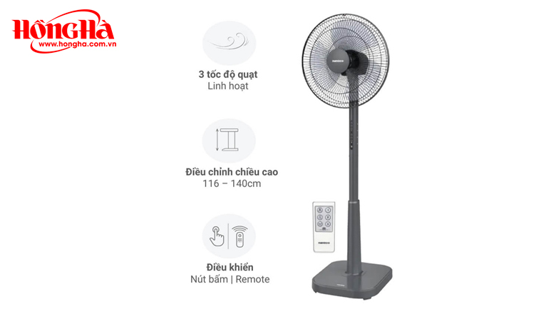 Quạt cây có điều khiển Nanoco NSF1641RC-GR