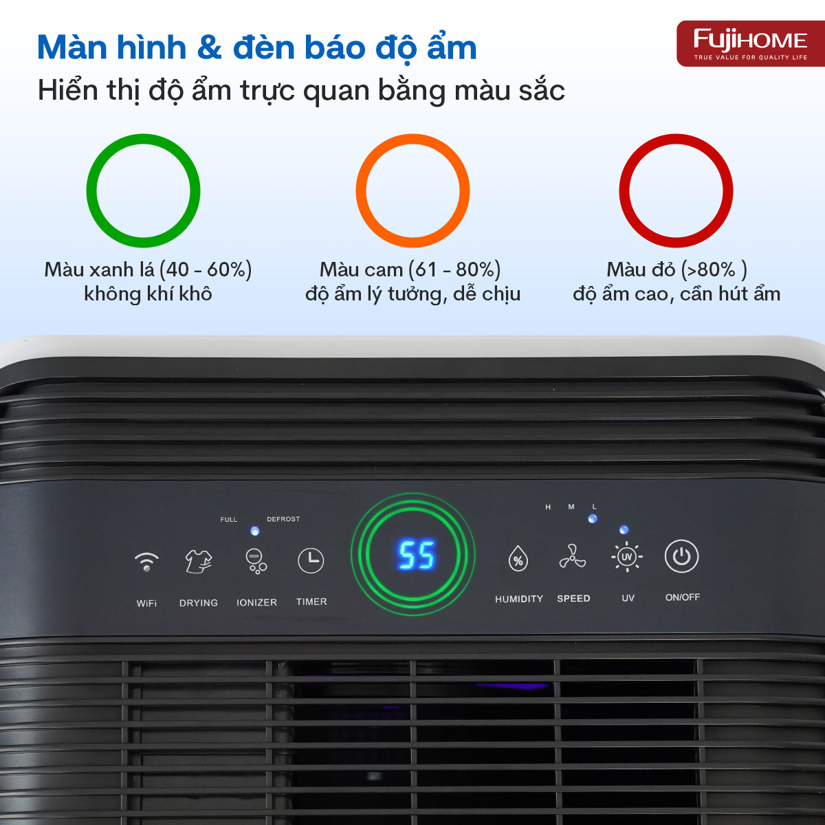 Máy hút ẩm không khí Fujihome DH35W-HEPA 2