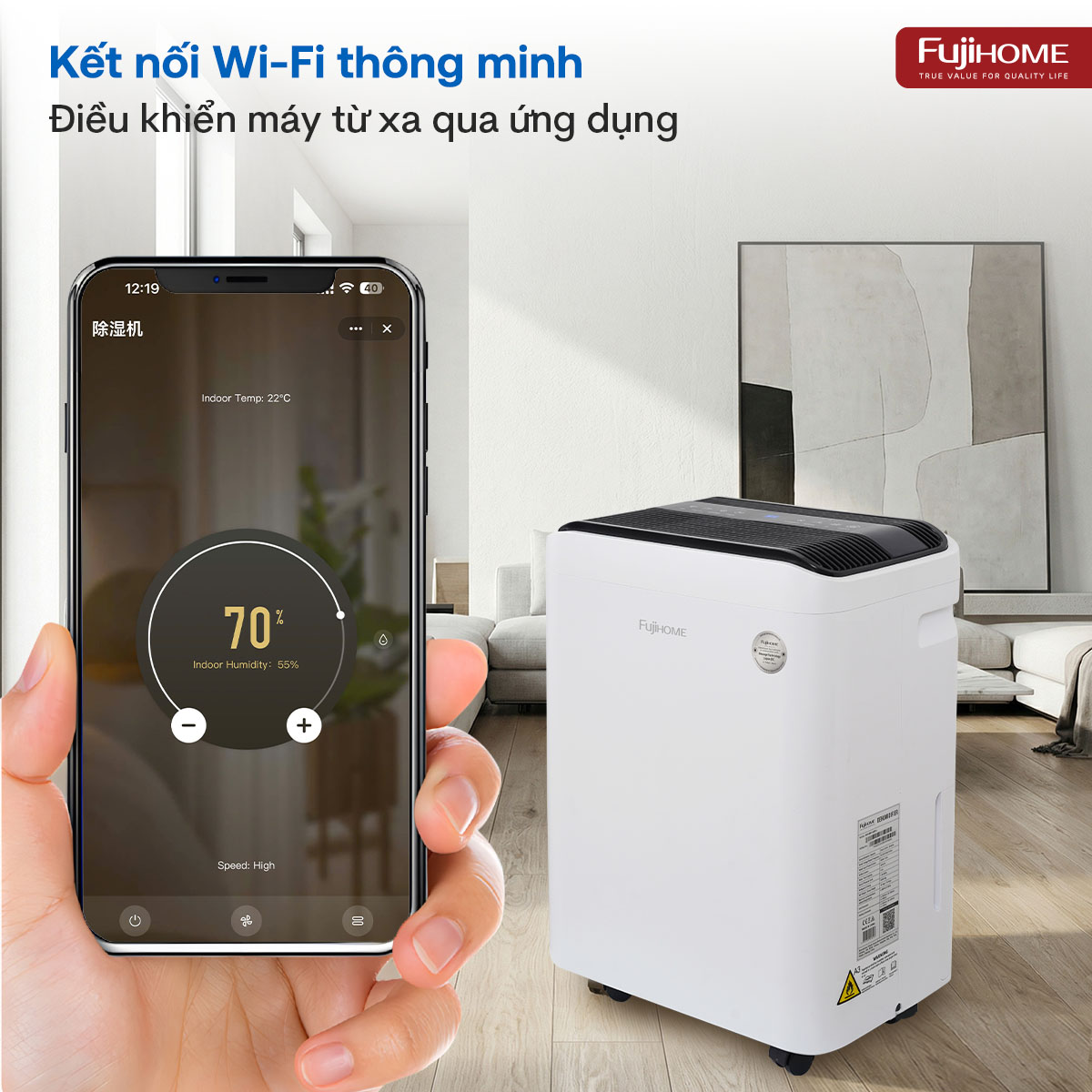 Máy hút ẩm không khí Fujihome DH35W-HEPA 3
