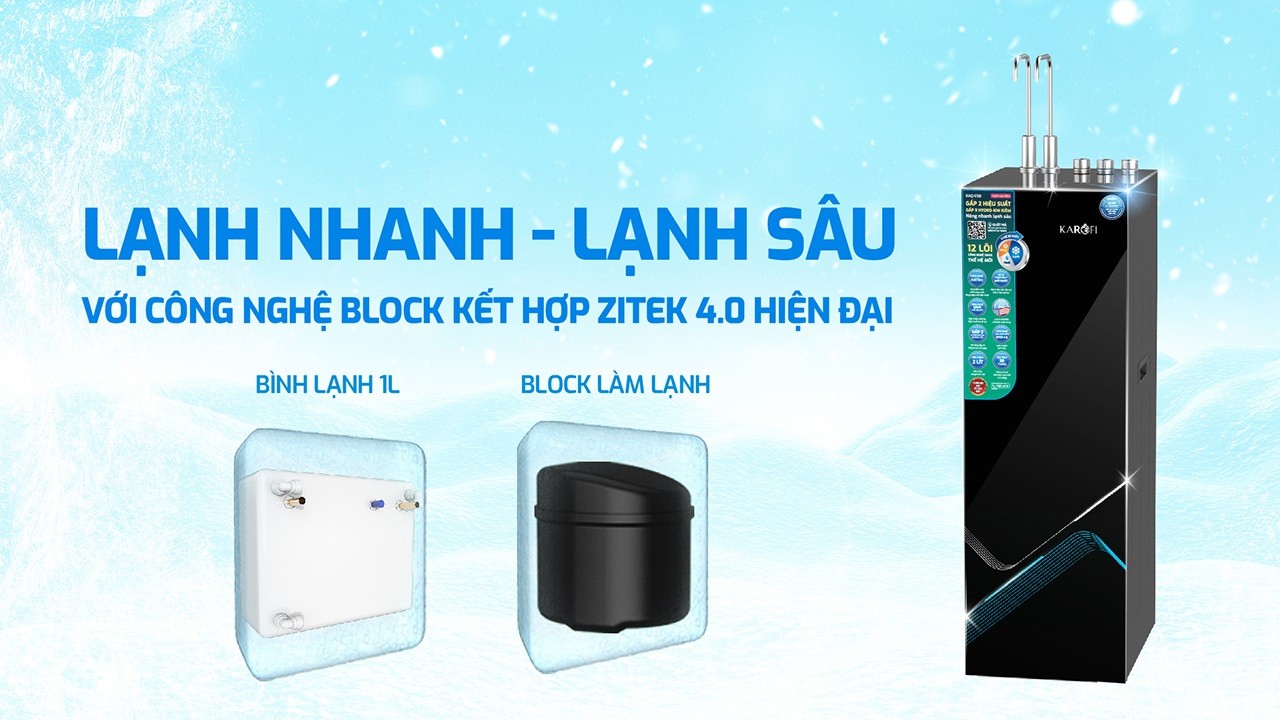 Máy lọc nước 12 lõi nóng lạnh nguội Karofi KAD-E58 3