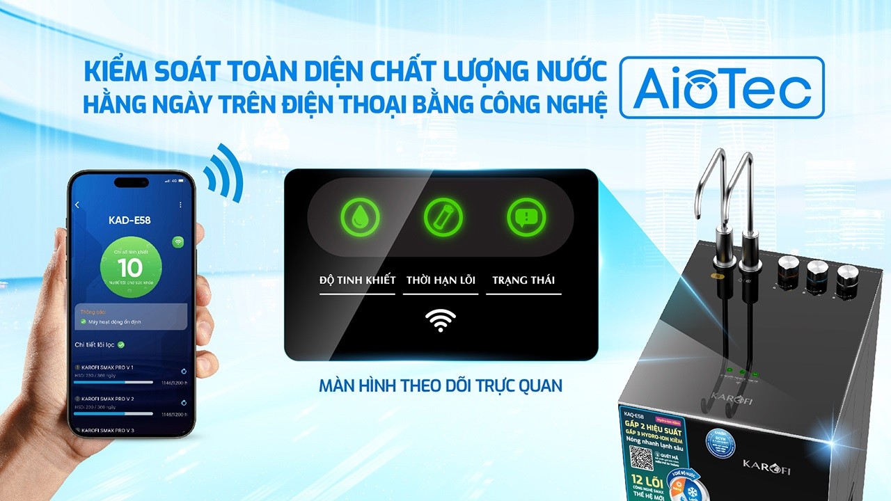 Máy lọc nước 12 lõi nóng lạnh nguội Karofi KAD-E58 4