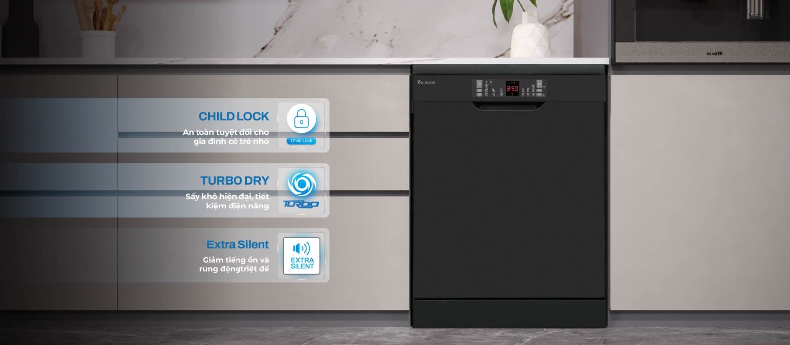 Máy rửa bát độc lâp Zemmer DZM85TB