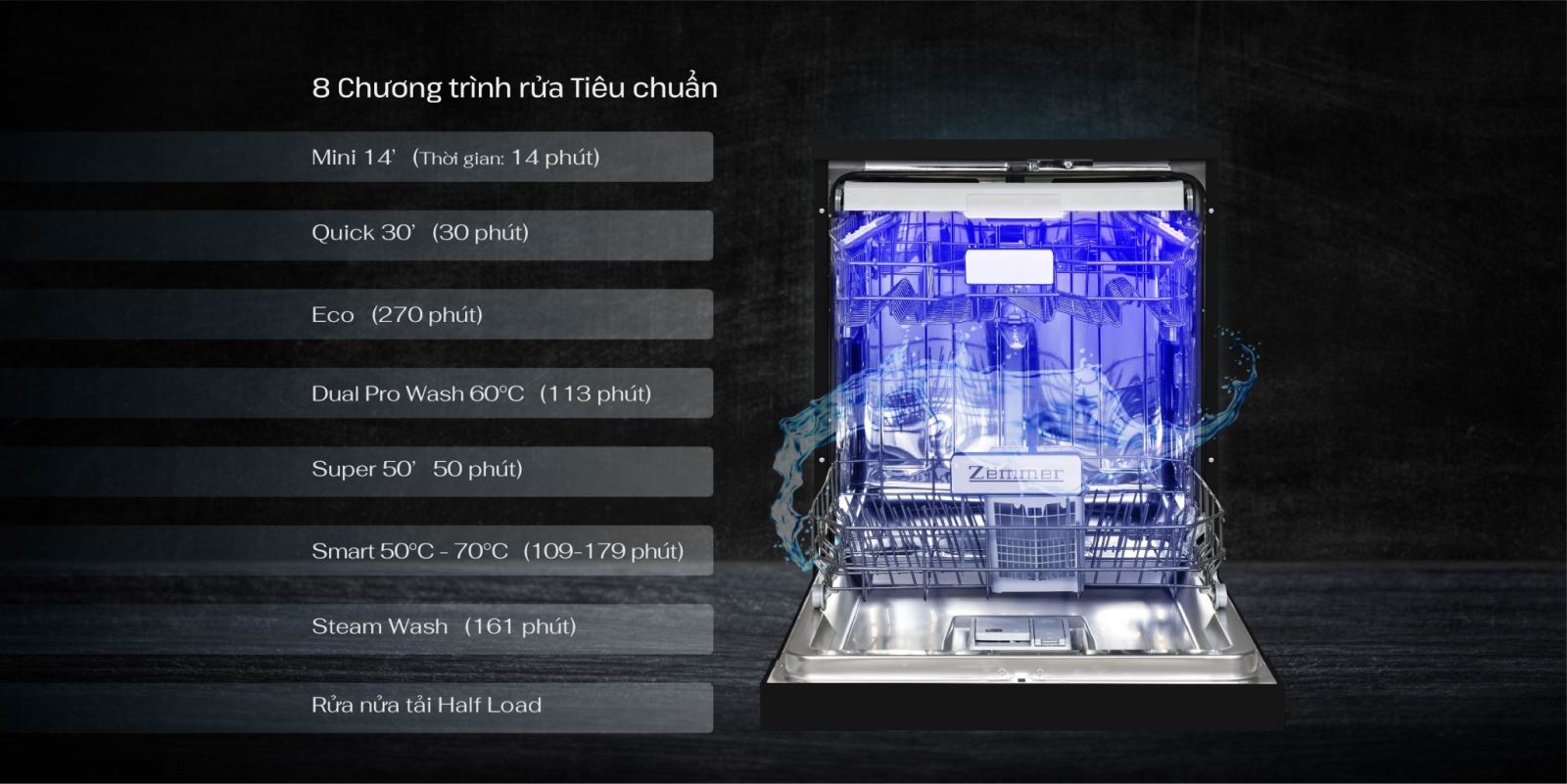 Máy rửa bát độc lâp Zemmer DZM85TB 5