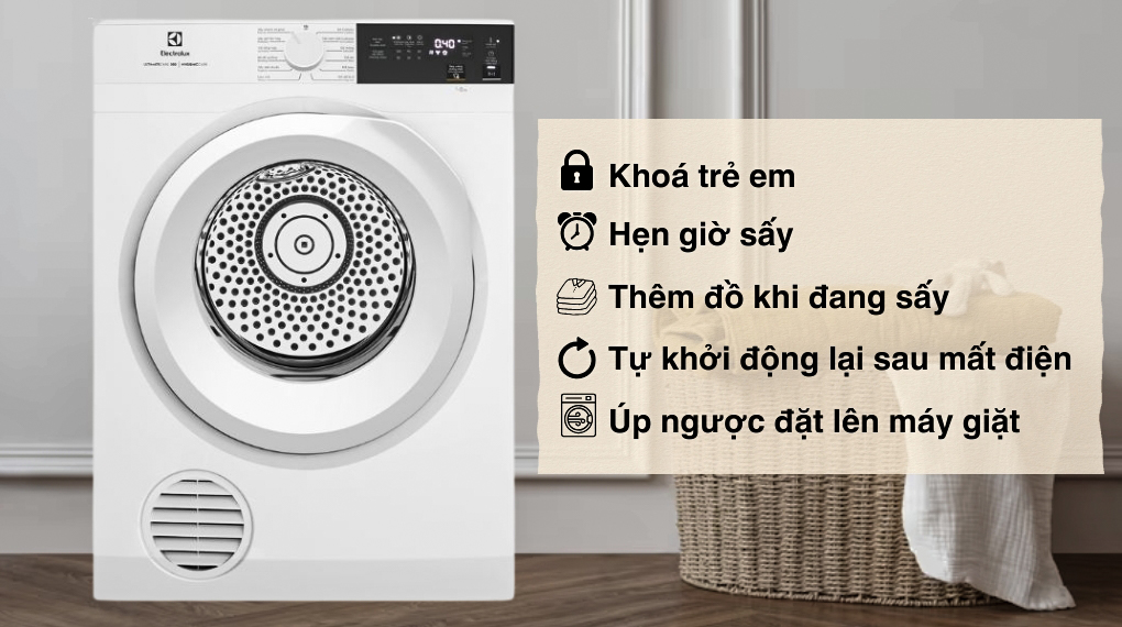 Máy sấy thông hơi Electrolux UltimateCare 9 kg EDV904H3WC-5