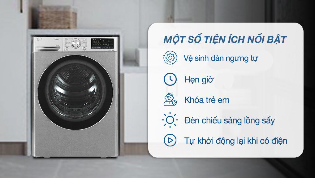 Máy sấy bơm nhiệt LG 10.5 kg DVHP50P 4