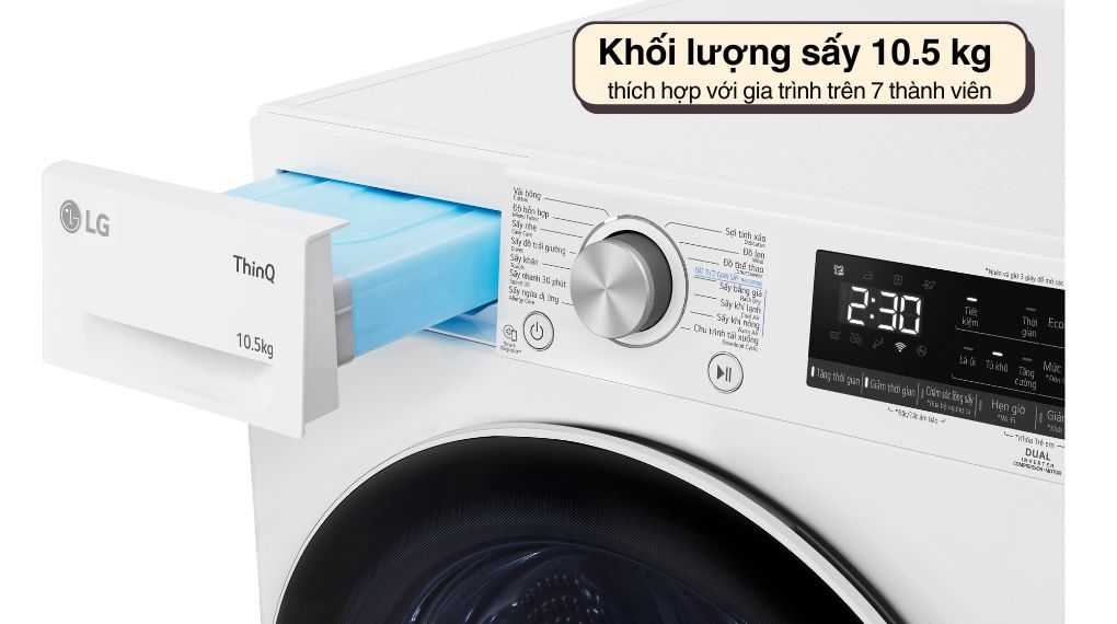 Máy sấy bơm nhiệt LG 10.5 kg DVHP50W 2