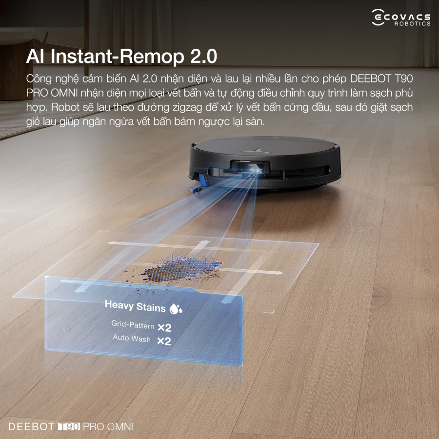 Robot hút bụi lau nhà Ecovacs DEEBOT T90 PRO OMNI 6