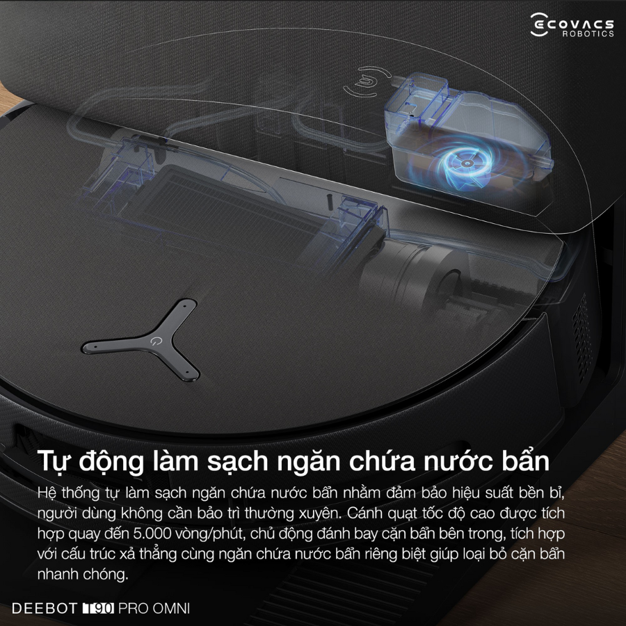 Robot hút bụi lau nhà Ecovacs DEEBOT T90 PRO OMNI 6