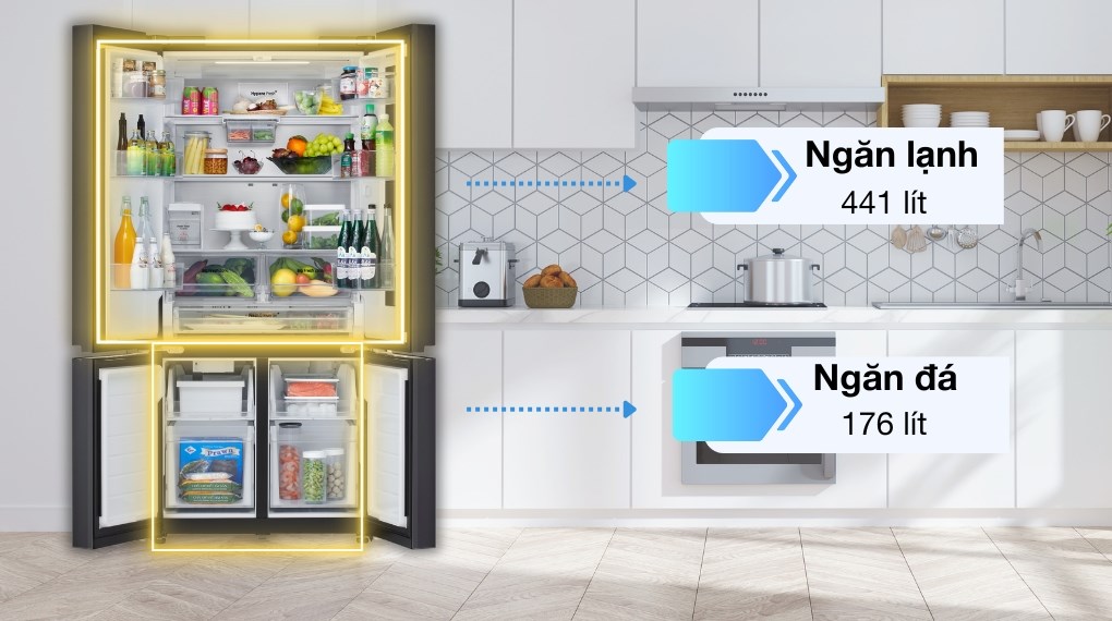 Tủ lạnh LG Inverter 617 lít Multi Door InstaView LFB61BLGAI 1