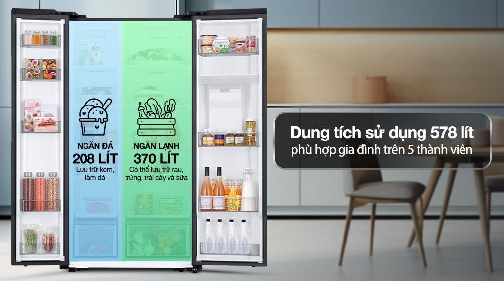 Tủ lạnh Samsung Inverter 578 lít Side By Side RS57DG410EB4SV 1
