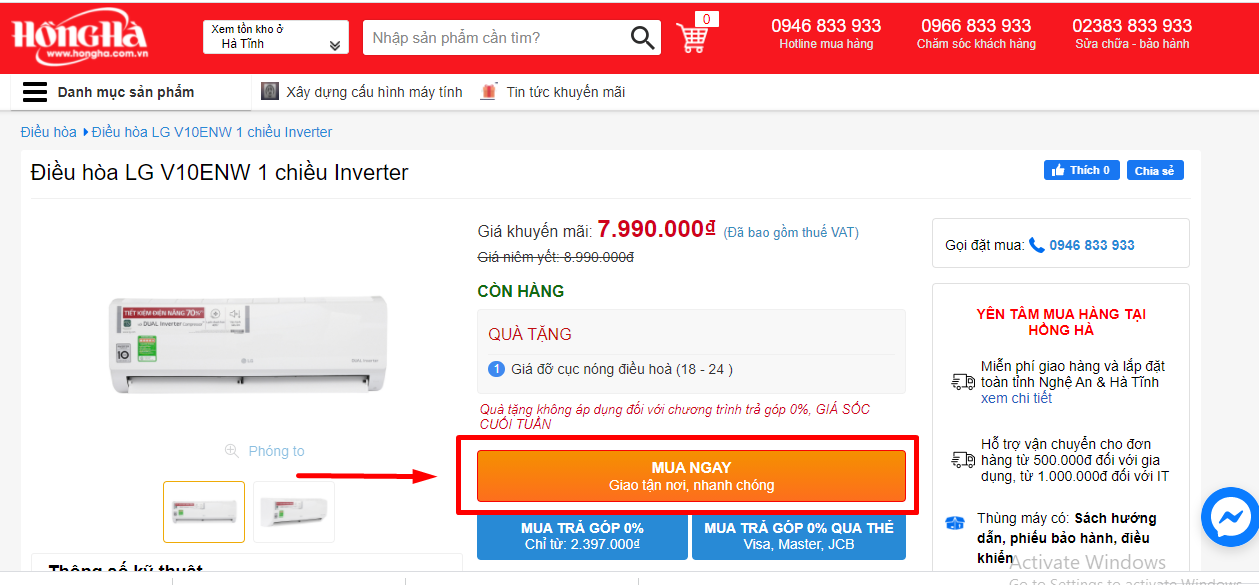 Hướng dẫn mua hàng Hồng Hà